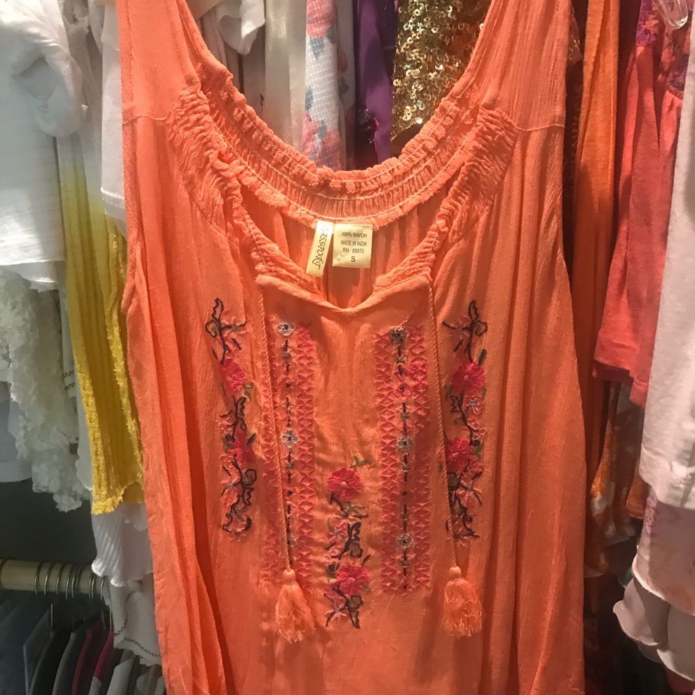 Peach embroidered top